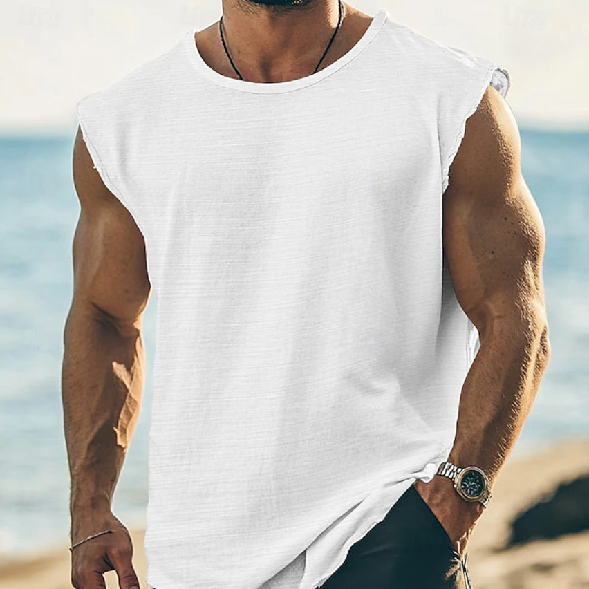 Men’s Muscle Tank Top Vest – Loose Fit Cotton Gym Workout
