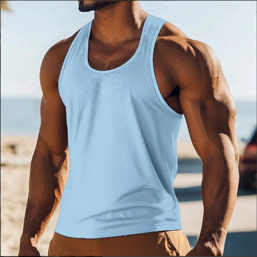 White men's vest - lightweight sleeveless outdoor jacket with functional pockets