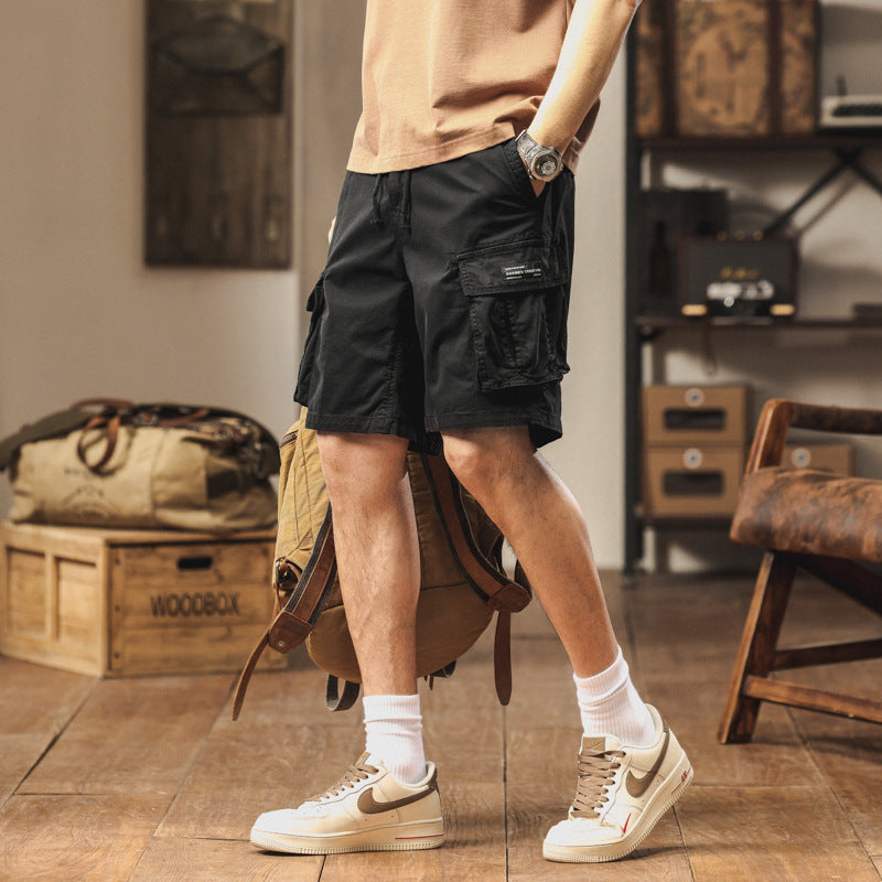 Men’s Retro Cargo Shorts Cotton Straight Fit Summer Casual Pants
