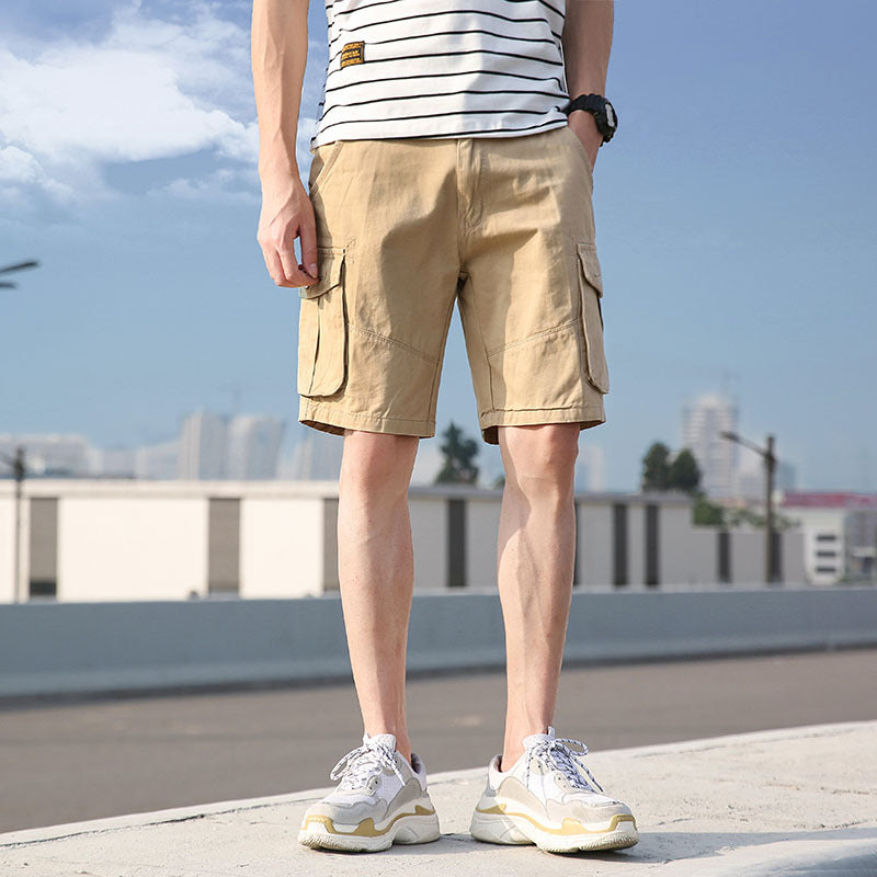 Men’s Workwear Cargo Shorts Cotton Straight Fit Summer Casual