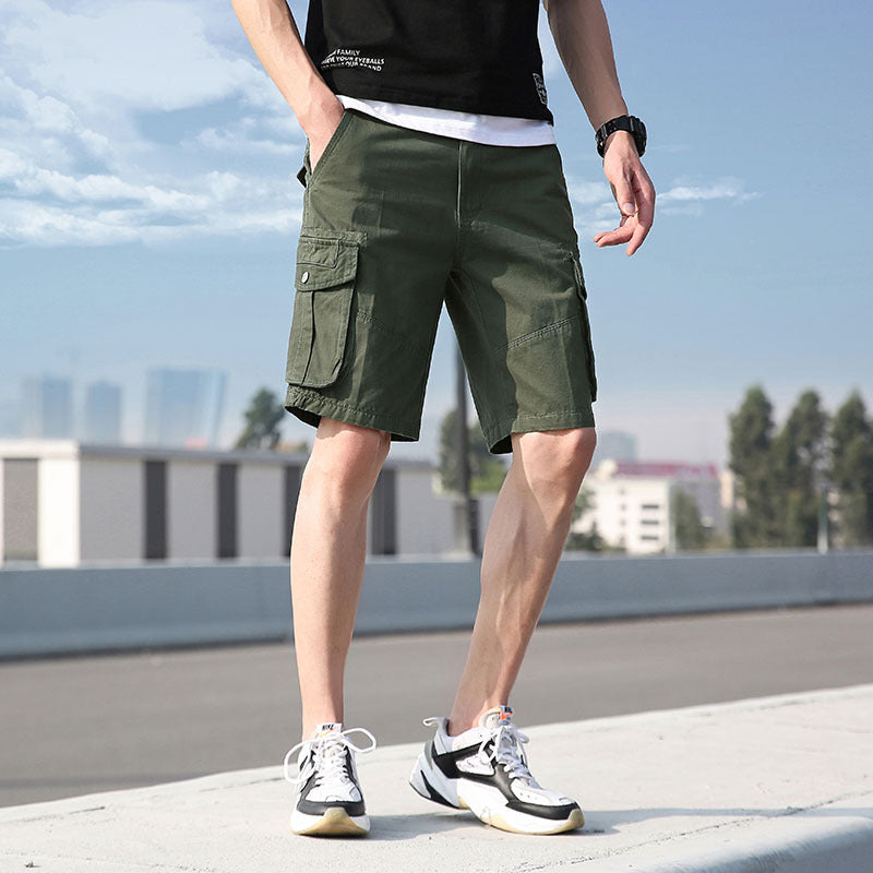 Men’s Workwear Cargo Shorts Cotton Straight Fit Summer Casual Pants