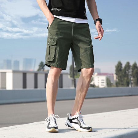 Men’s Workwear Cargo Shorts Cotton Straight Fit Summer Casual Pants