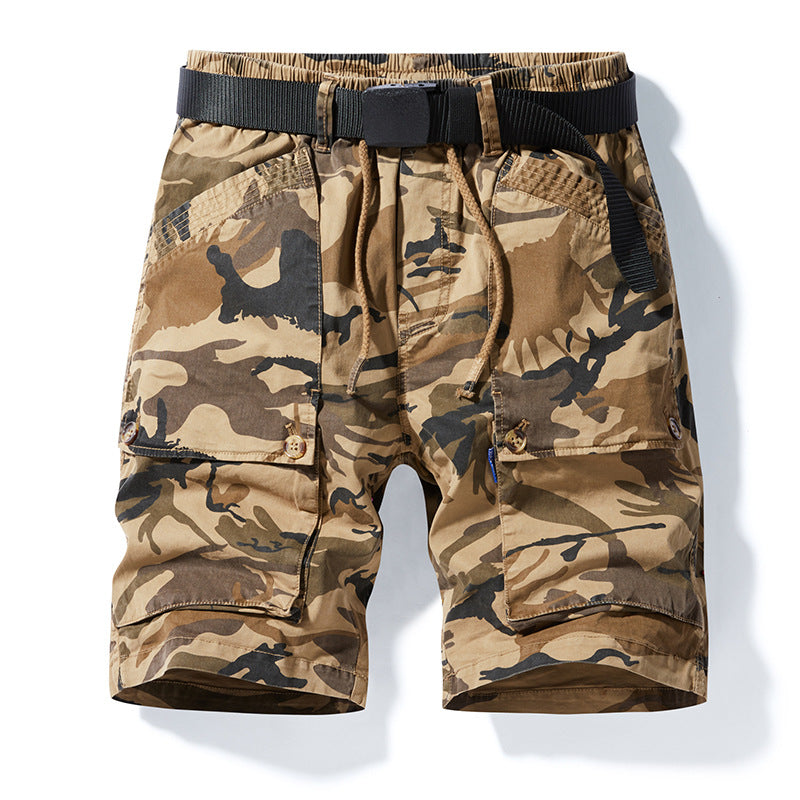 Men’s Camouflage Cargo Shorts Loose Fit Multi-Pocket Casual Pants