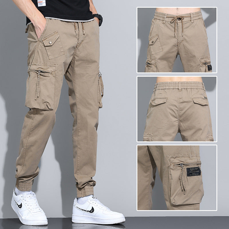 Men’s Slim Fit Cargo Jogger Pants American Retro Casual Trousers