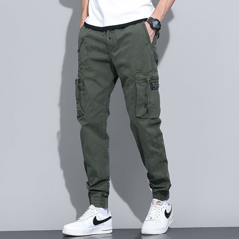 Men’s Slim Fit Cargo Jogger Pants American Retro Casual Trousers