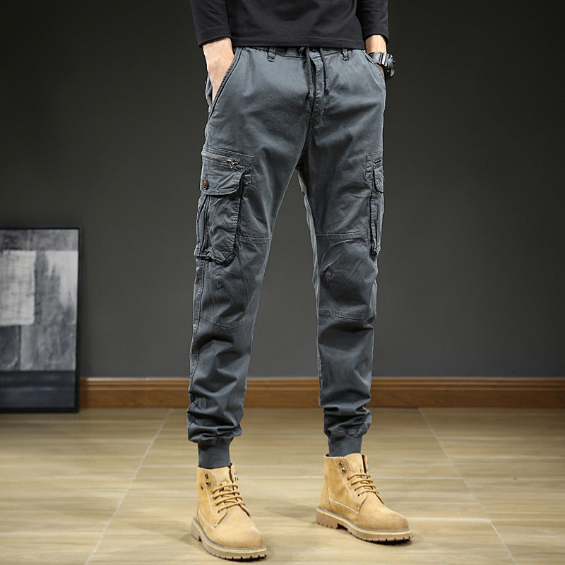 Men’s Japanese Style Cargo Pants Loose Fit Summer Casual Trousers