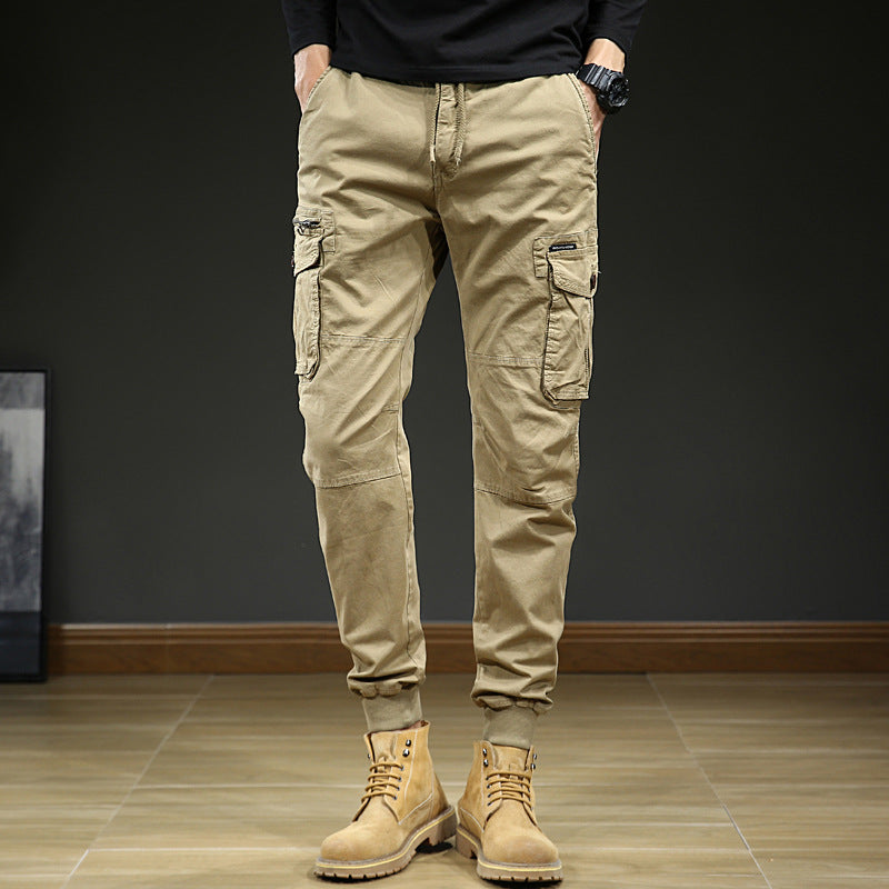 Men’s Japanese Style Cargo Pants Loose Fit Summer Casual Trousers