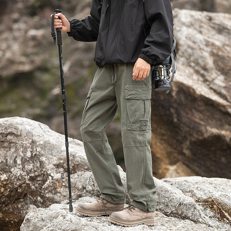 Men’s Cargo Pants Loose Fit Multi-Pocket Casual Outdoor Trousers