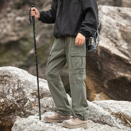 Men’s Cargo Pants Loose Fit Multi-Pocket Casual Outdoor Trousers