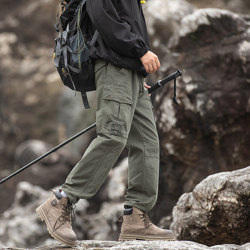 Men’s Cargo Pants Loose Fit Multi-Pocket Casual Outdoor Trousers