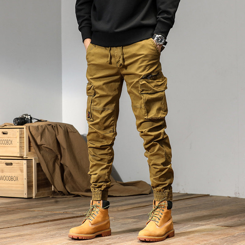 Men’s Workwear Cargo Pants Loose Fit Multi-Pocket Casual Trousers