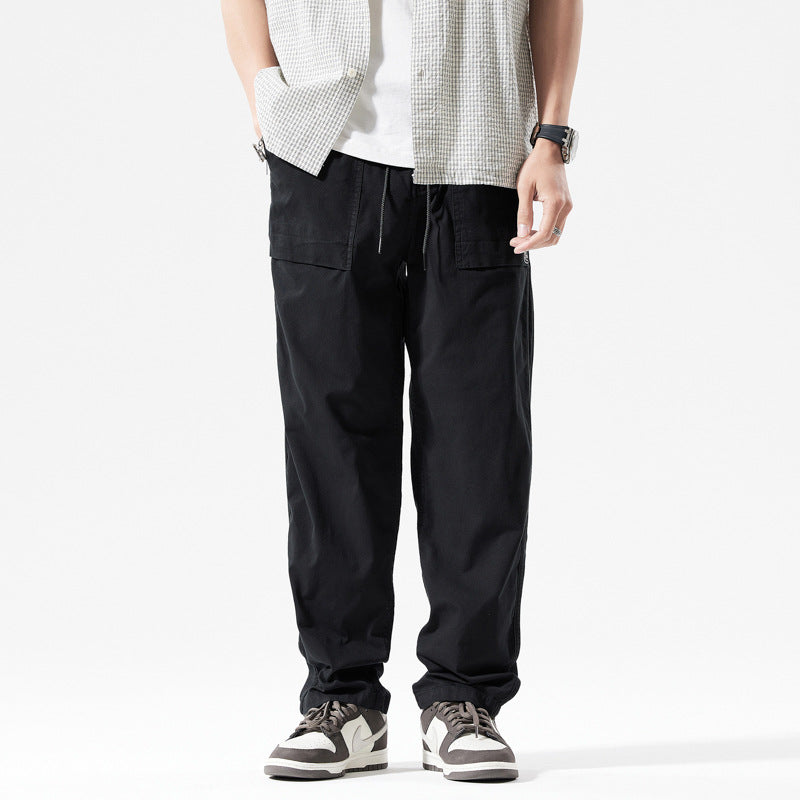 Men’s Straight Leg Workwear Pants – Loose Cotton Casual Trousers