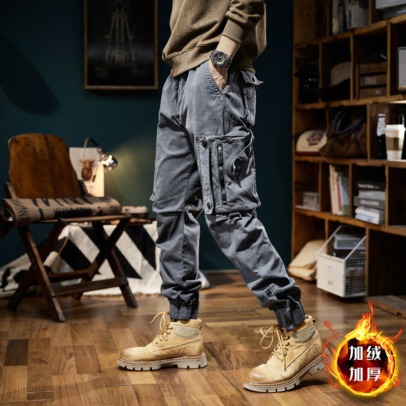 Men’s Fleece-Lined Cargo Jogger Pants Casual Winter