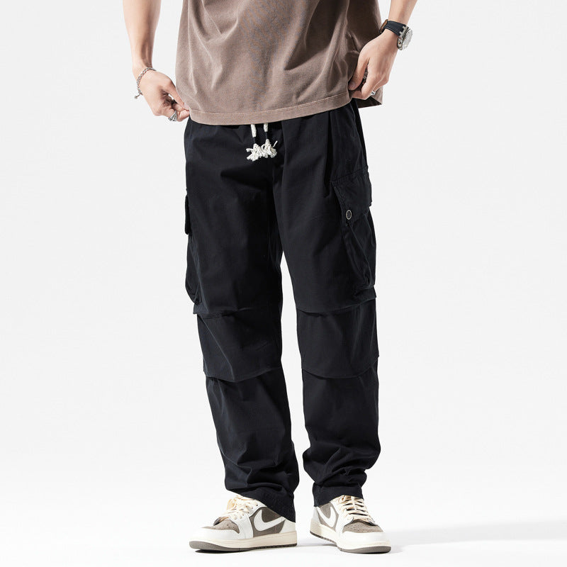 Men’s Wide-Leg Workwear Pants Casual Street Style