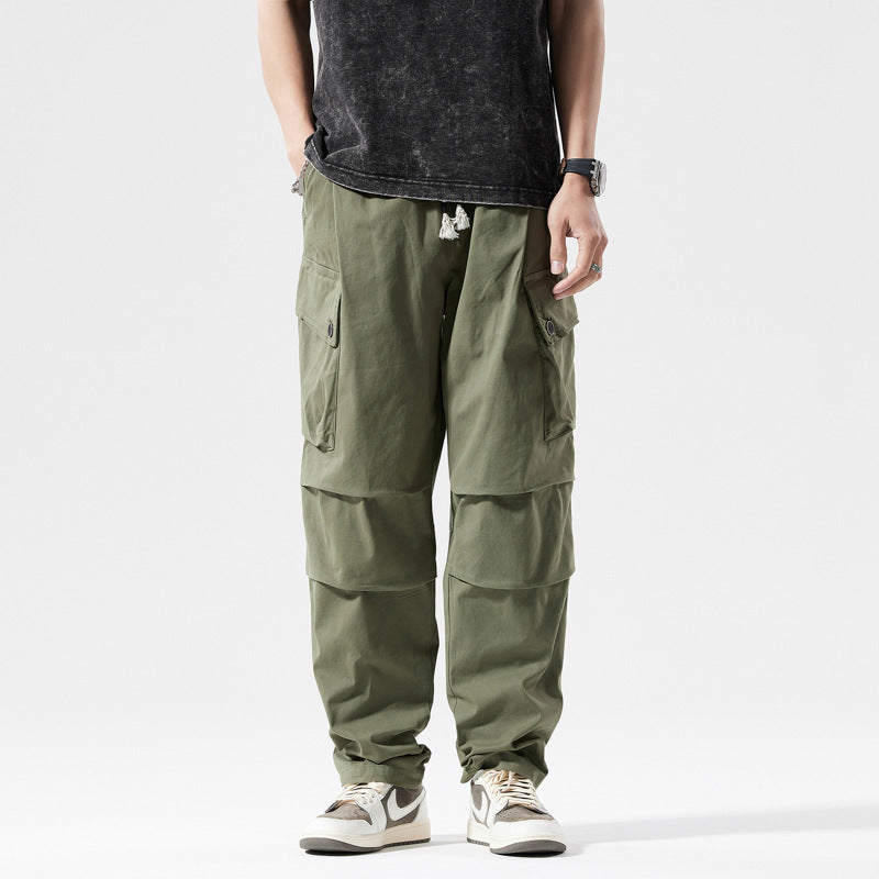 Men’s Wide-Leg Workwear Pants Casual Street Style