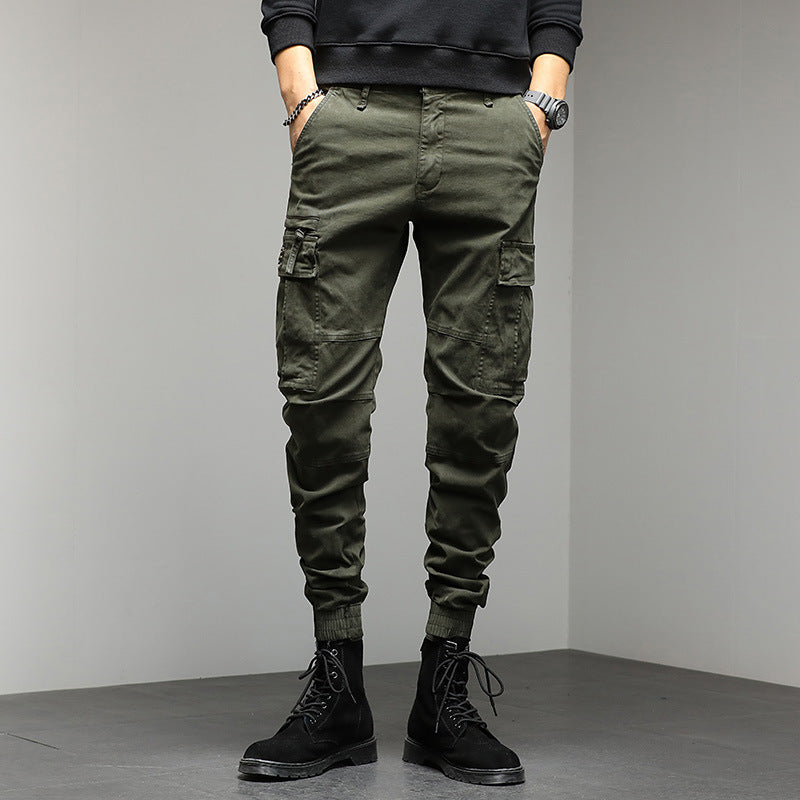 Men’s Cargo Work Pants Loose Fit Japanese Style Utility Trousers