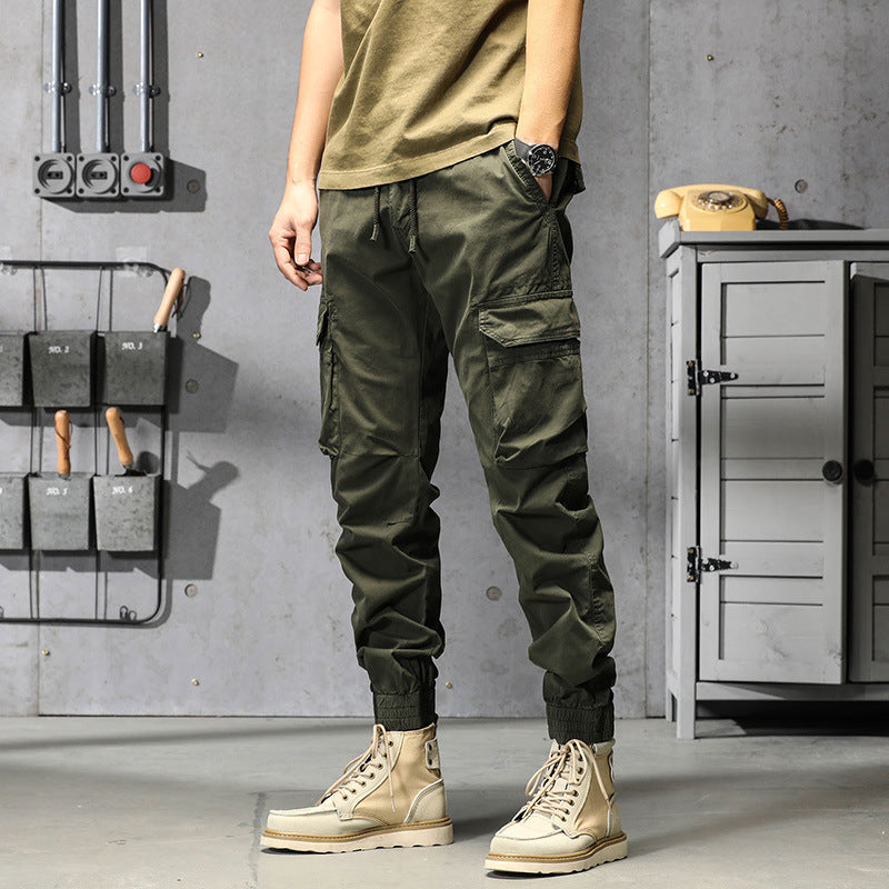 Men’s Summer Cargo Pants Wear-Resistant Loose Fit Multi-Pocket