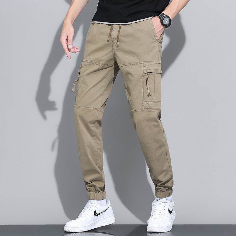 Men’s Cotton Cargo Jogger Pants Slim Straight Fit Casual Wear