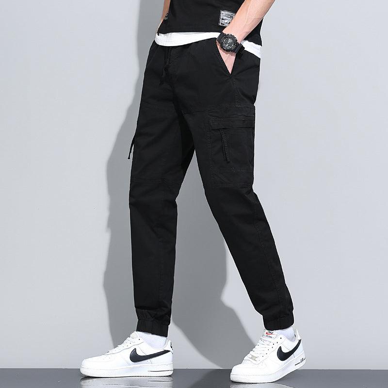 Men’s Cotton Cargo Jogger Pants Slim Straight Fit Casual Wear