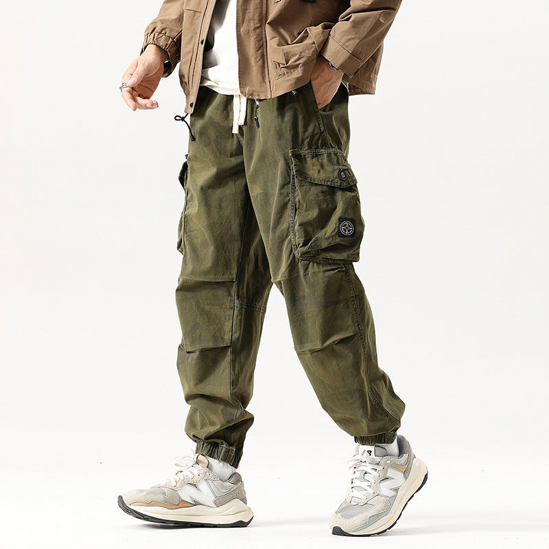 Men’s Camouflage Cargo Pants Cotton Straight Fit Utility Wear