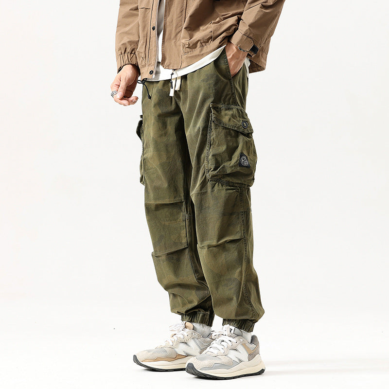 Men’s Camouflage Cargo Pants Cotton Straight Fit Utility Wear