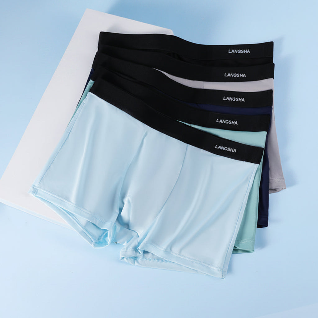 PACK OF 3-Men’s Ice Silk Boxer Shorts Breathable Anti-Bacterial Summer Wear