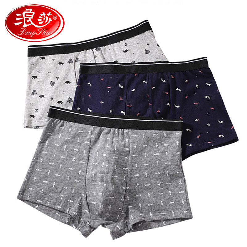 PACK OF 4-Men’s Cotton Boxer Shorts Breathable Mid-Waist