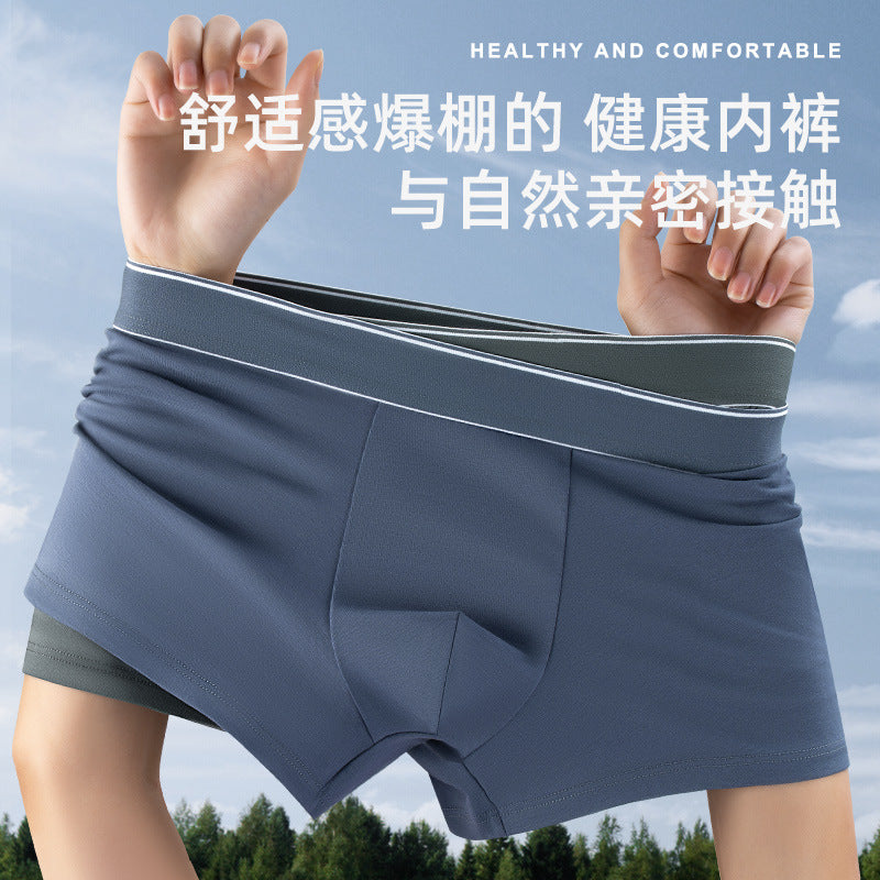 PACK OF 5-Men’s Cotton Boxer Briefs Mid-Waist Seamless Breathable