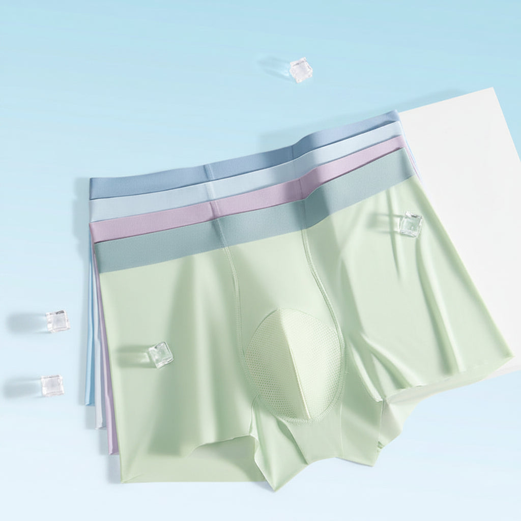 PACK OF 5-Men’s Ice Silk Boxer Briefs Antibacterial Underwear