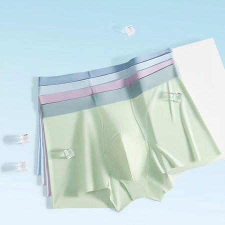 PACK OF 5-Men’s Ice Silk Boxer Briefs Antibacterial Underwear