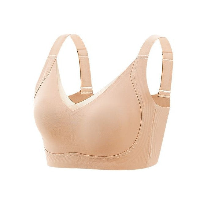 Pink skin tone seamless minimizer bra for natural support and contoured comfort