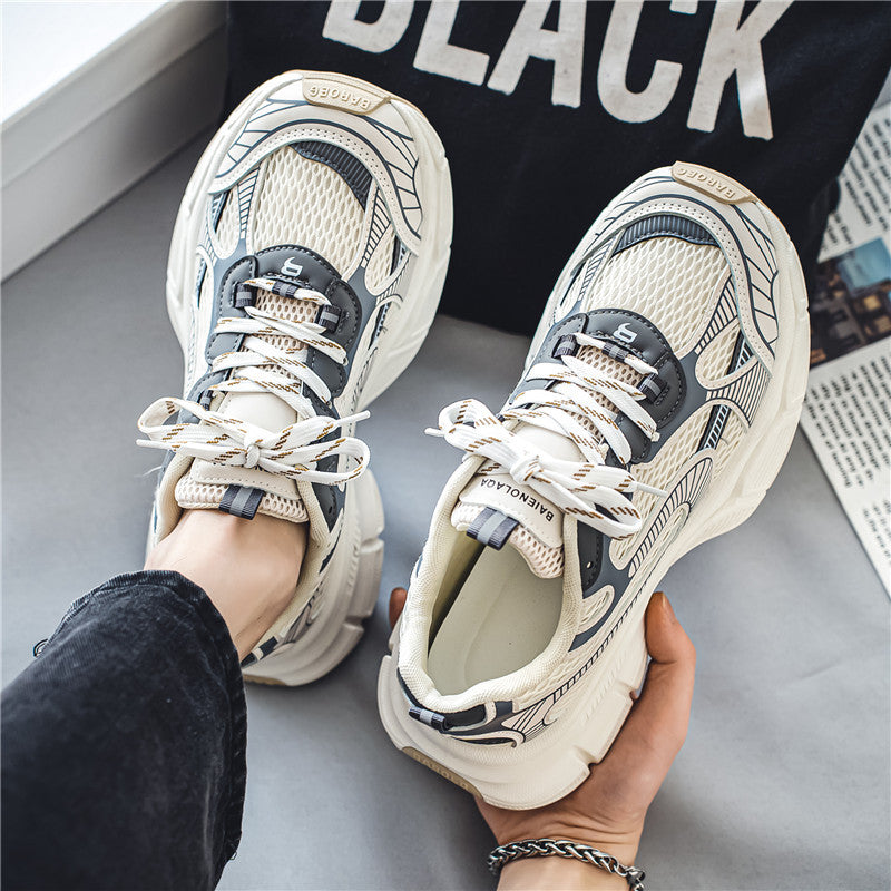 Men’s Korean Style Thick-Soled Mesh Casual Sneakers