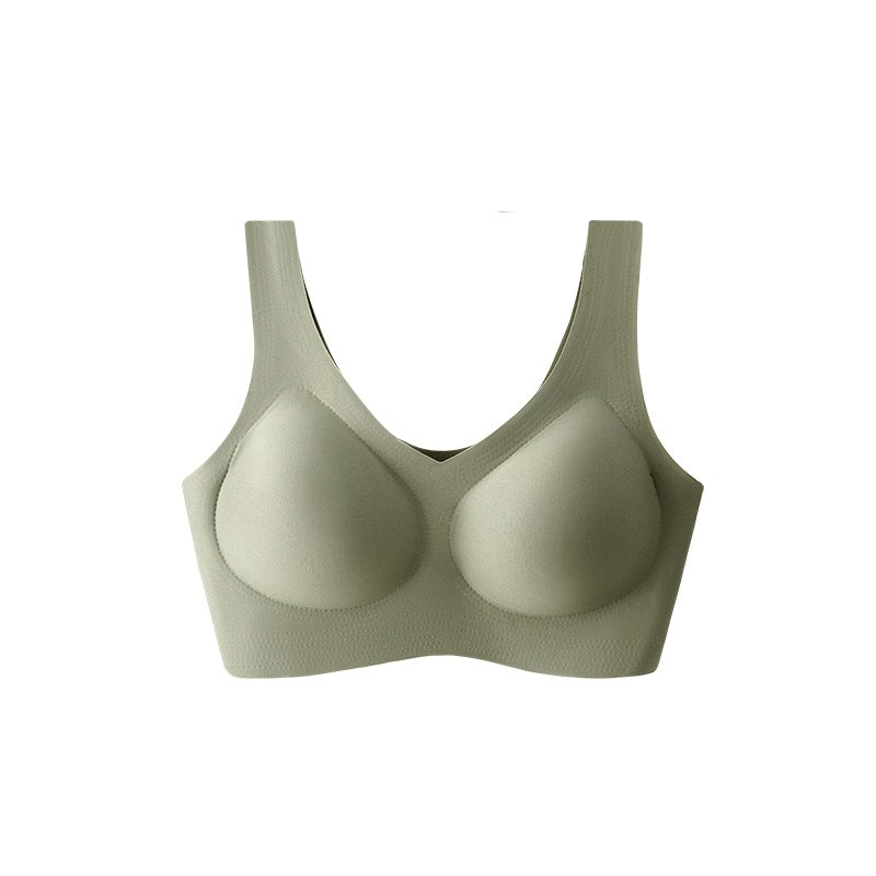 Black premium machine washable seamless vest bra with fixed contoured cups