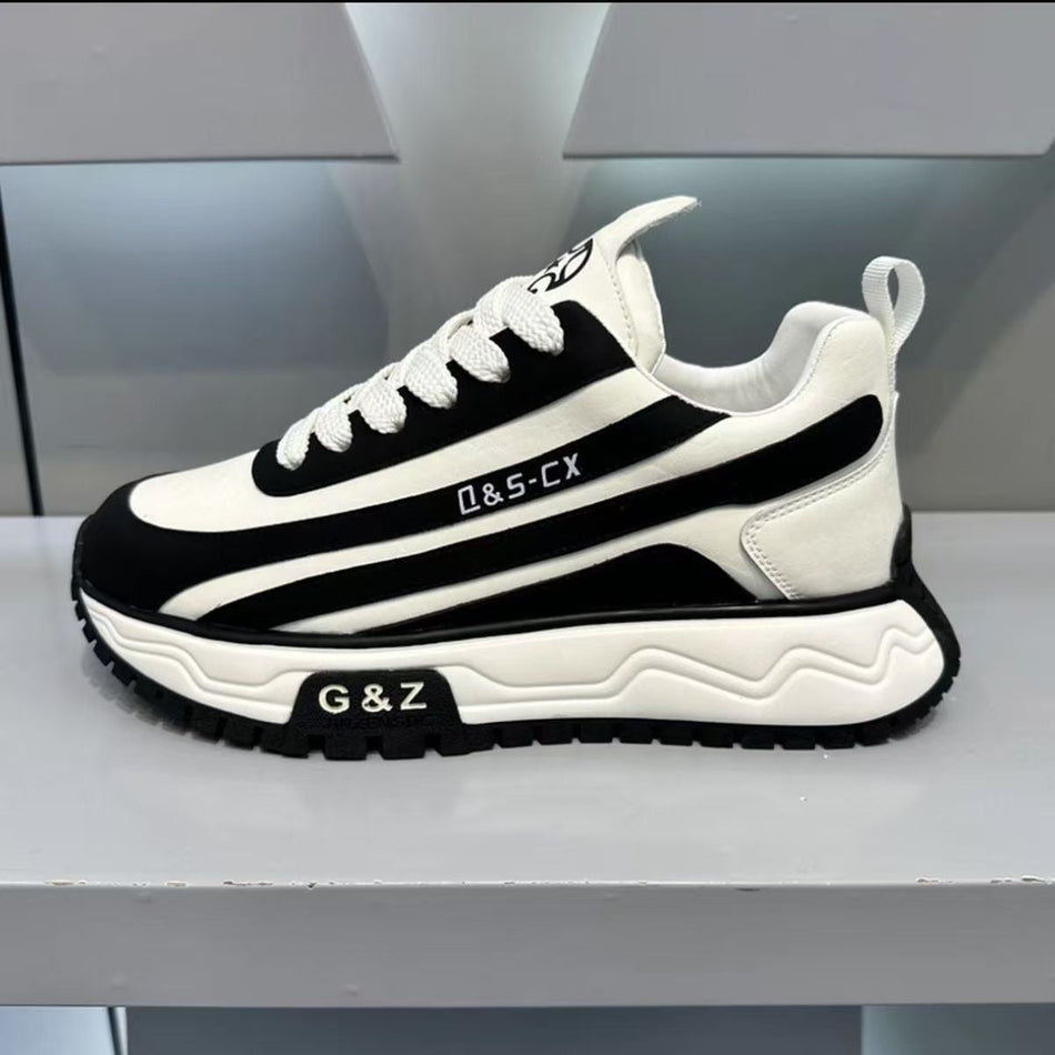 Men’s Korean Color-Block Thick-Soled Casual Sneakers