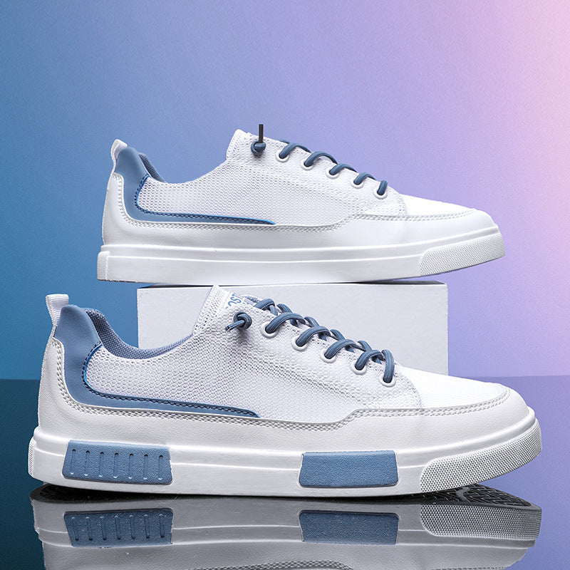 Men’s Slip-On Mesh Breathable Casual White Sneakers