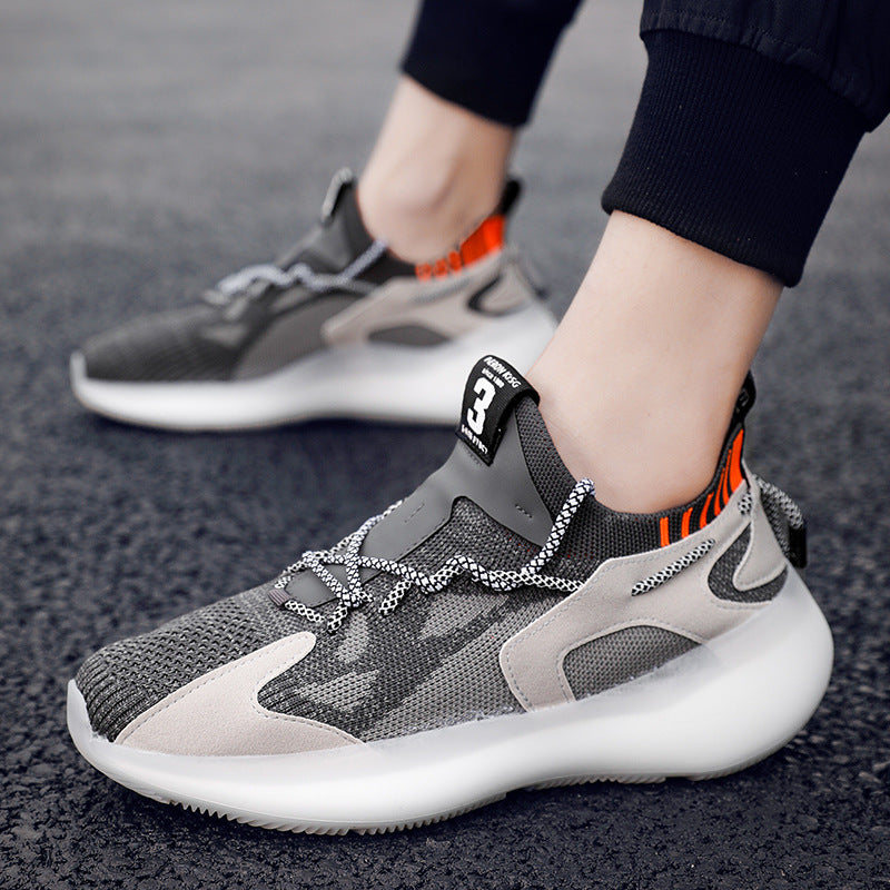 Men’s Vintage Breathable Knit Thick-Soled Casual Sneakers