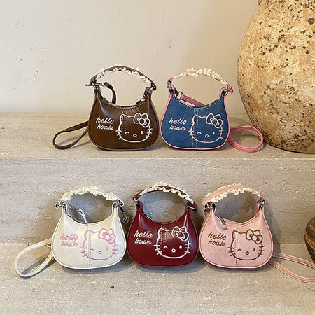 White girls crossbody bag with compact design for everyday casual use