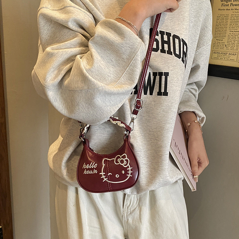 Children’s Cute Kitten Embroidered Mini Crossbody Bag for Kids