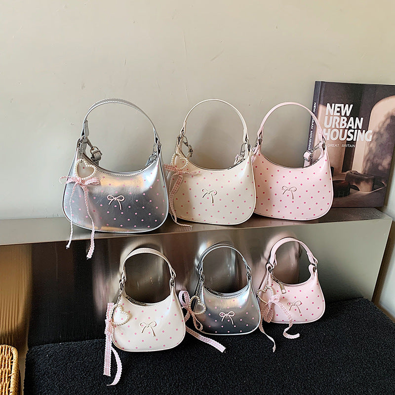 White girls crossbody bag with compact design for everyday casual use