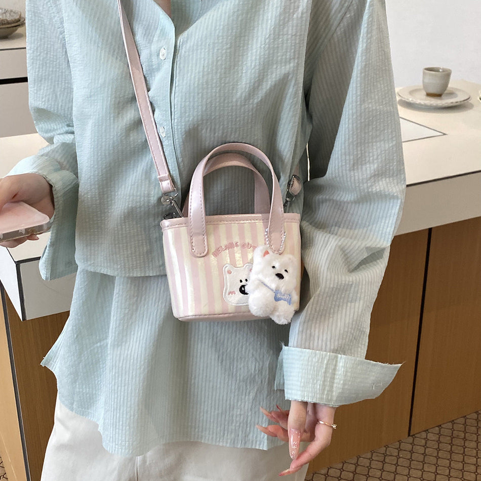Children’s Korean Style Puppy Bucket Crossbody Bag for Kids