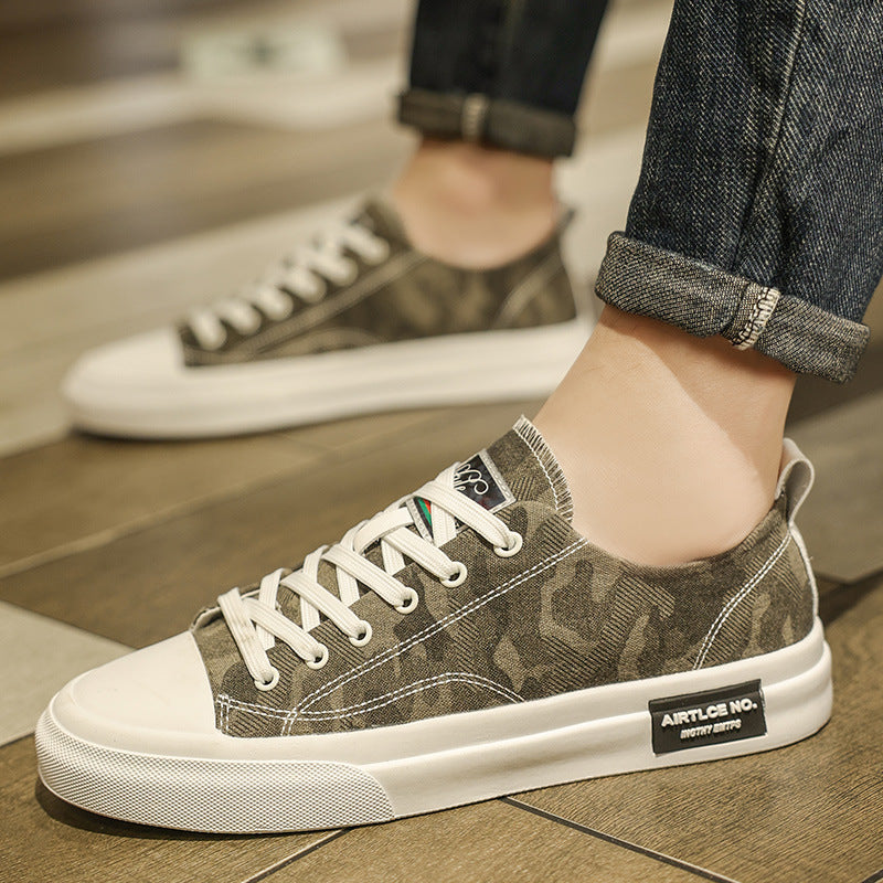 Men’s Camouflage Canvas Low-Top Casual Board Sneakers