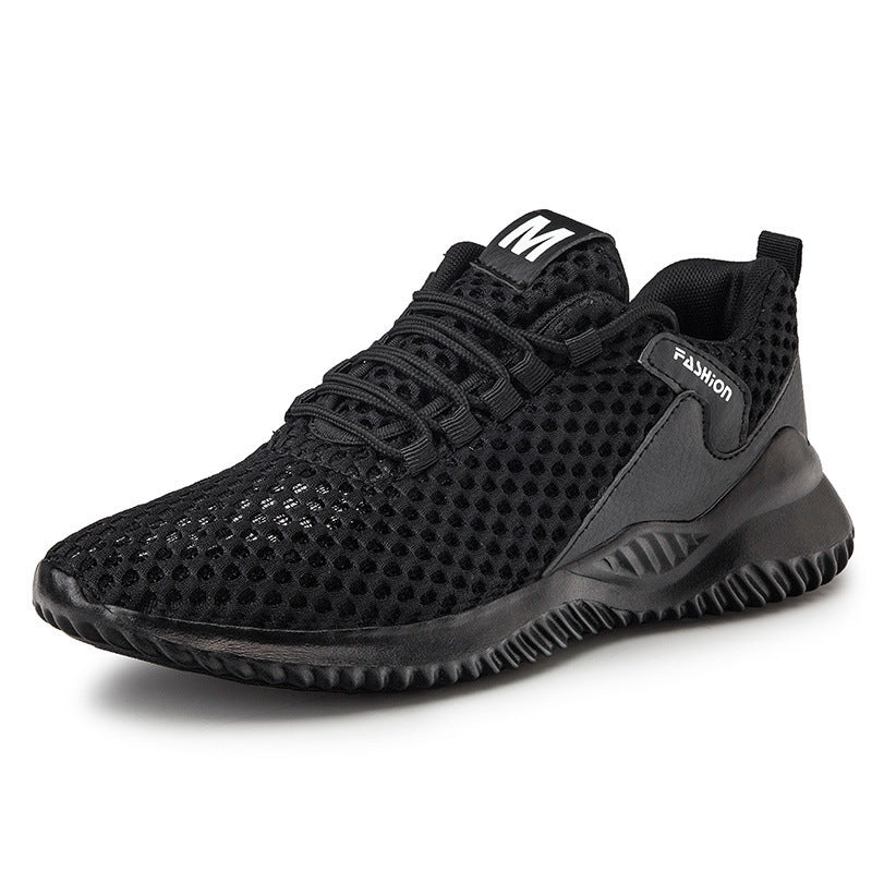 White men's sneakers - casual athletic shoes with cushioned comfortable sole