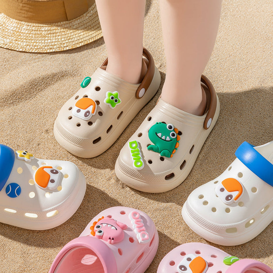 Green girls summer sandals with comfortable and breathable design for outdoor wear