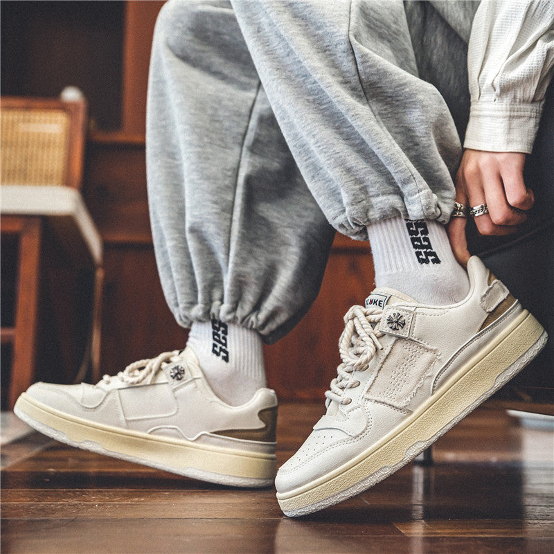 Men’s Hong Kong Style Color-Block Thick-Soled Sneakers
