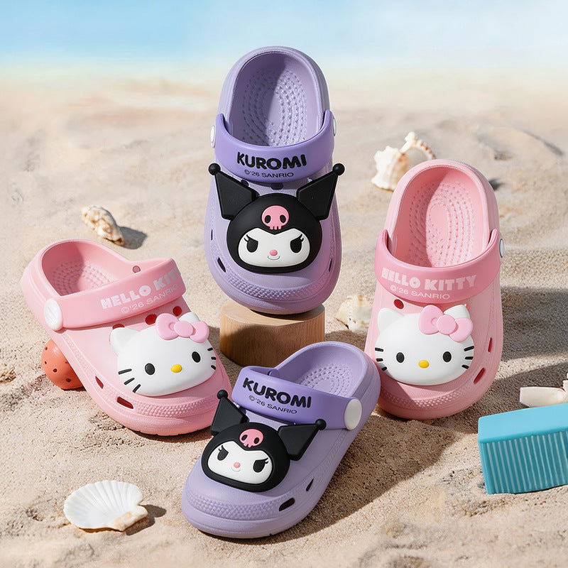 Purple girls summer sandals with comfortable and breathable design for outdoor wear