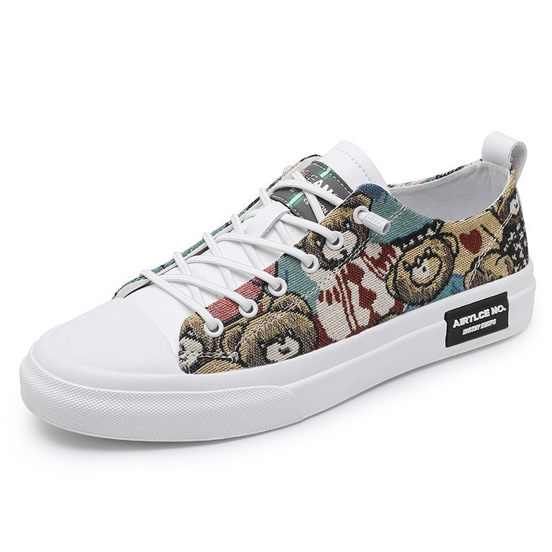 Hj-T8887 White Apricot men's sneakers - casual athletic shoes with cushioned comfortable sole