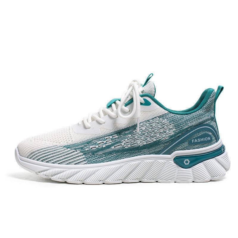 Gzz-F6601 White Green men's sneakers - casual athletic shoes with cushioned comfortable sole