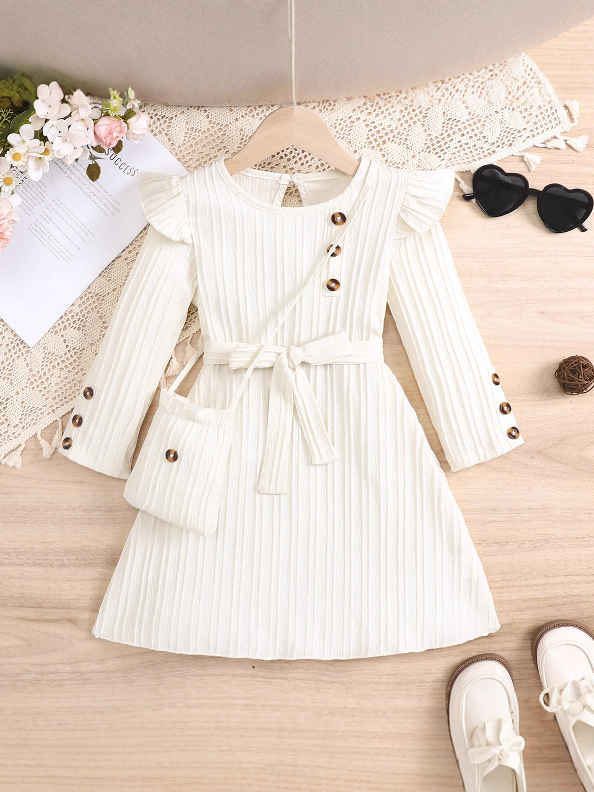 Apricot girls princess summer dress for casual and seasonal wear