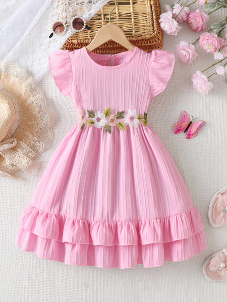 White girls princess summer dress for casual and seasonal wear