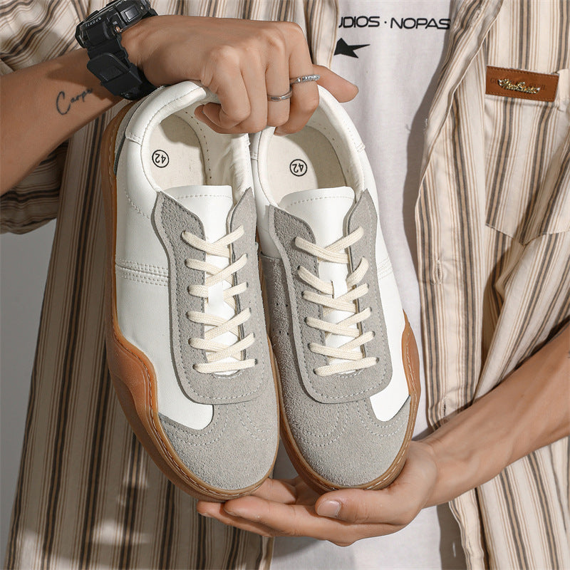 Men’s Retro Round-Toe Lace-Up Casual Training Sneakers